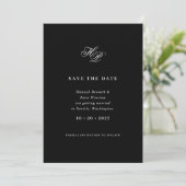 Save The Date Élégant script Monogramme QR Code Mariage photo (Debout devant)