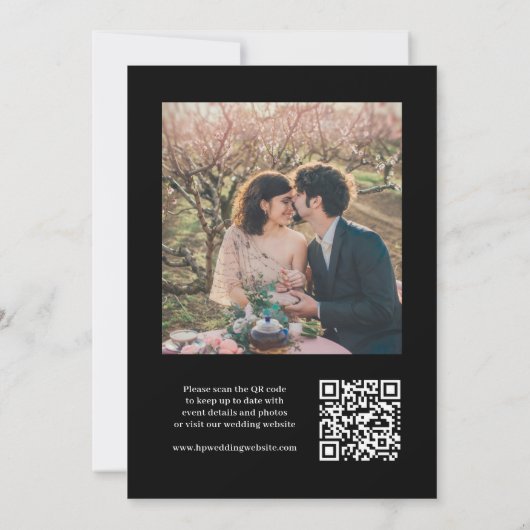 Save The Date Élégant script Monogramme QR Code Mariage photo (Dos)