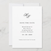 Save The Date Élégant script Monogramme QR Code Mariage photo (Devant)