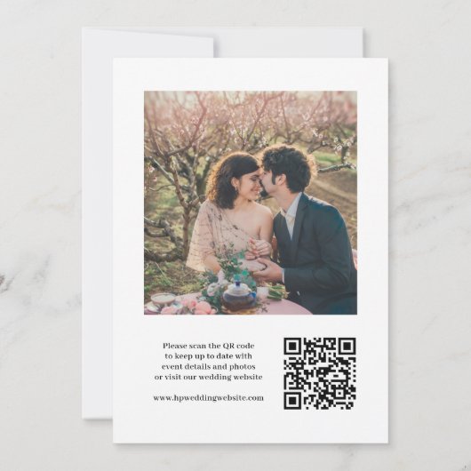 Save The Date Élégant script Monogramme QR Code Mariage photo (Dos)