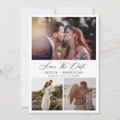 Save The Date Élégant script multi photo collage simple mariage (Devant)