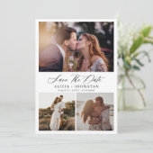 Save The Date Élégant script multi photo collage simple mariage (Debout devant)