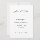 Save The Date Élégant script multi photo collage simple mariage (Dos)