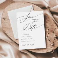 Élégant Script noir et blanc Mariage classique