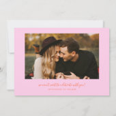 Save The Date Elegant Script Orange Pink Curved Frame Photo (Dos)