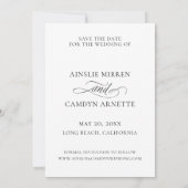 Save The Date Élégant script photo (Dos)