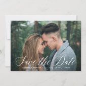 Save The Date Élégant Script Photo de Mariage (Devant)