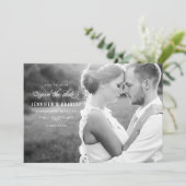 Save The Date Élégant script photo Enregistrer la date - Blanc (Debout devant)