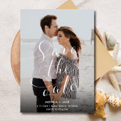 Save The Date Élégant Script Photo Florida Beach Mariage