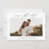 Save The Date Élégant Script Photo Mariage (Devant)