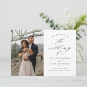 Save The Date Élégant Script Photo Mariage Enregistrer La Date (Debout devant)