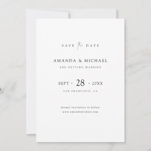 Save The Date Élégant Script photo mariage Enregistrer la date I (Dos)