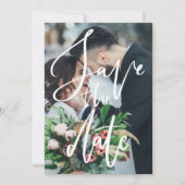 Save The Date Élégant script photo mariage Enregistrer la date I (Devant)