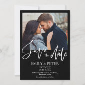 Save The Date Élégant script photo mariage Enregistrer la date I (Dos)