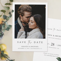 Élégant Script photo mariage Enregistrer la date I