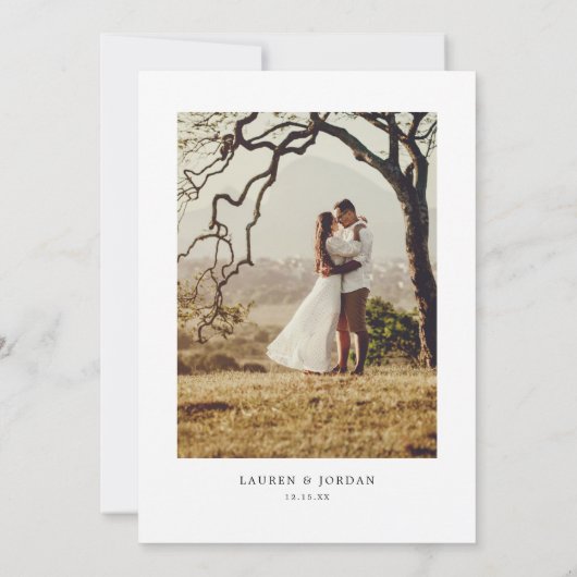 Save The Date Élégant Script photo mariage Enregistrer la date I (Dos)