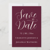 Save The Date Élégant Script photo Mariage moderne (Devant)