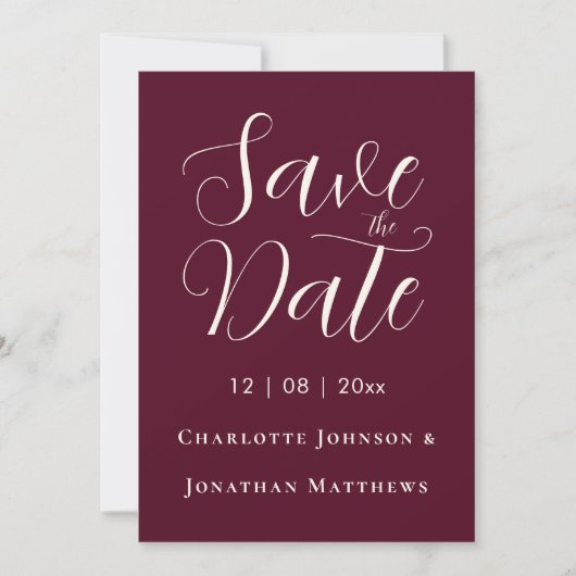 Save The Date Élégant Script photo Mariage moderne (Devant)