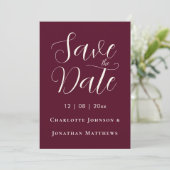 Save The Date Élégant Script photo Mariage moderne (Debout devant)