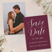 Save The Date Élégant Script photo Mariage moderne