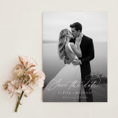 Save The Date Élégant Script photo Mariage moderne