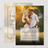 Save The Date Élégant Script Photo Moderne Mariage Transparent (Devant / Derrière)