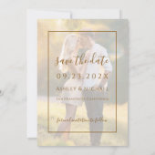 Save The Date Élégant Script Photo Moderne Transparent Mariage (Dos)