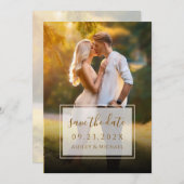 Save The Date Élégant Script Photo Moderne Transparent Mariage (Devant / Derrière)