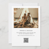 Save The Date Élégant Script Photo QR Code Mariage Enregistrer l (Dos)
