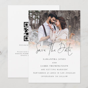 Save The Date Élégant script photo superposition Mariage de code