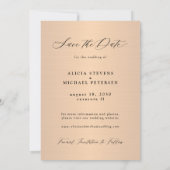 Save The Date Élégant script photo superposition mariage en terr (Dos)