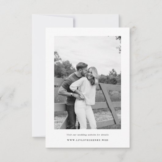 Save The Date Élégant script photo sur le dos, Petite Mariage (Dos)