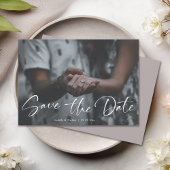 Save The Date Elegant Script Photo Wedding