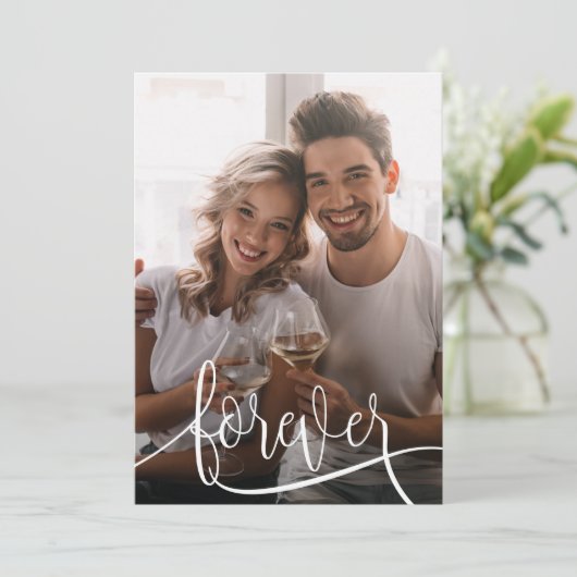 Save The Date Élégant Script Photo Wedding Enregistrer La Date (Debout devant)