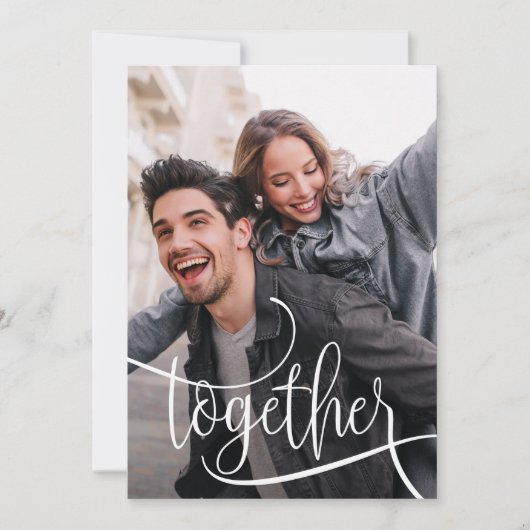 Save The Date Élégant Script Photo Wedding Enregistrer La Date (Devant)