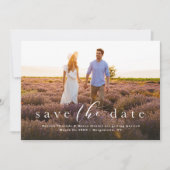 Save The Date Élégant script simple une photo (Devant)