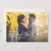 Save The Date Élégant script simple une photo enregistrer la dat (Devant)