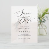 Save The Date Élégant Script Vellum Overlay Mariage photo (Debout devant)