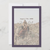 Save The Date Élégant script violet 2 photos enregistrer la date (Dos)