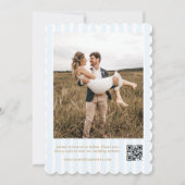 Save The Date Elegant Seashell Gold & Blue Coastal Wedding (Dos)