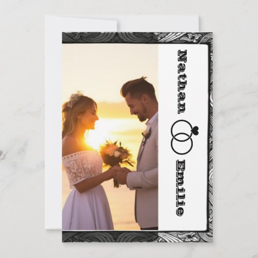 Save The Date Élégant simple enregistrer l'invitation de date (Dos)