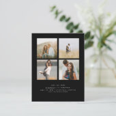 Save The Date Élégant Simple et mignon Quatre photos Enregistrer (Debout devant)