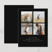 Save The Date Élégant Simple et mignon Quatre photos Enregistrer (Devant / Derrière)