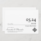 Save The Date Élégant Simple Formel Écriture Non-Photo Mariage (Devant / Derrière)