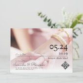 Save The Date Élégant Simple Formel Script Unique Photo Mariage (Debout devant)