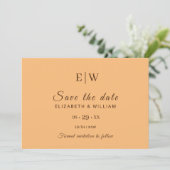 Save The Date Élégant simple Mariage de monogramme (Debout devant)