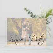 Save The Date Elégant Simple Minimal Photo Wedding Enregistrer L (Debout devant)