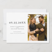 Save The Date Elégant Simple Minimal Photo Wedding Enregistrer L (Dos)