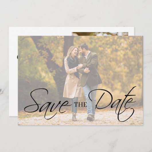 Save The Date Elégant Simple Minimal Photo Wedding Enregistrer L (Devant / Derrière)