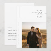 Save The Date Elegant Simple Modern Photo Wedding (Devant / Derrière)